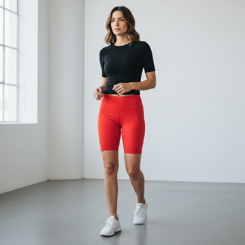 Red Nike Go Dri Fit Women-Bottoms, Medium